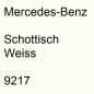 Preview: Mercedes-Benz, Schottisch Weiss, 9217.